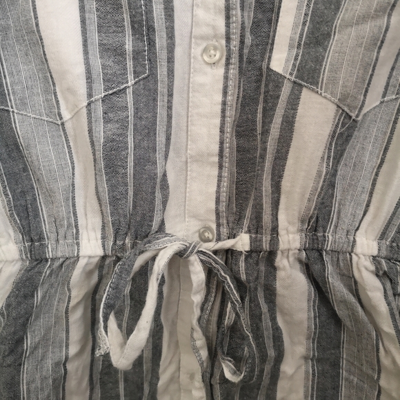 Japna gray and white striped shirt dress - Picture 2 of 4